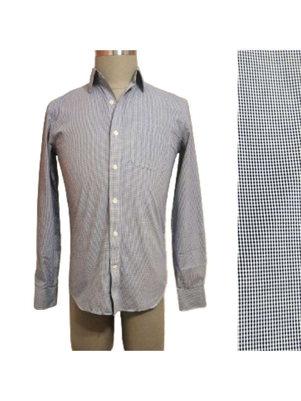 Old Navy Slim Fit Check Print Dress Shirt Navy White Small